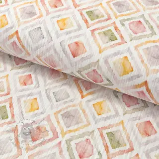 Muślin double gauze Geo watercolour mauve digital print