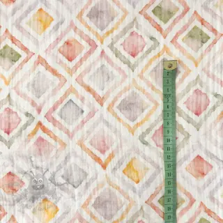 Muślin double gauze Geo watercolour mauve digital print
