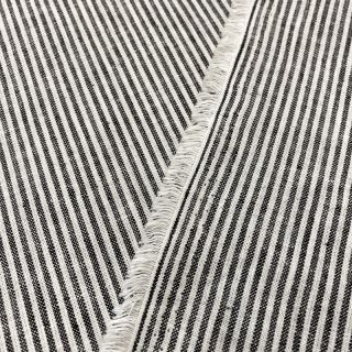 Ľan s bavlnou Lira medium stripe black