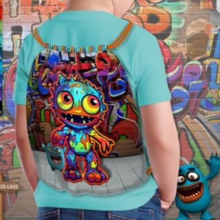 Tkanina dekoracyjna KIDS BACKPACK HipHop monster PANEL
