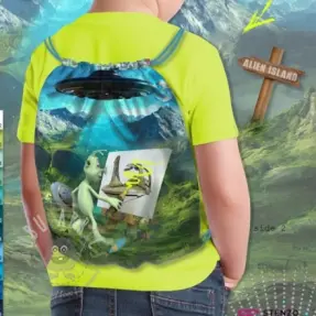 Tkanina dekoracyjna KIDS BACKPACK Alien my friend PANEL