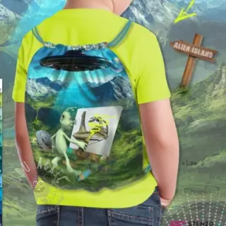 Tkanina dekoracyjna KIDS BACKPACK Alien my friend PANEL