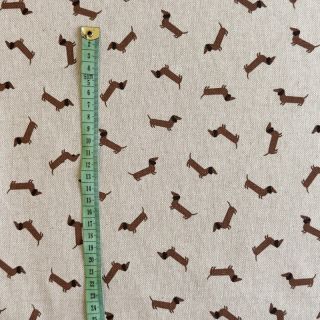 Tkanina dekoracyjna Linenlook LITTLE DACHSHUND DOG