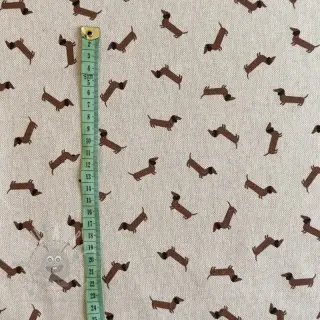 Tkanina dekoracyjna Linenlook LITTLE DACHSHUND DOG