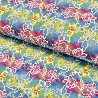 Dzianina VISCOSE LYCRA HEAVY Lace light digital print
