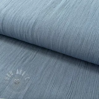 Tkanina wiskozowa z lnem CRINCLE blue shadow