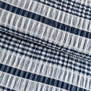 Bawełniana tkanina YARN DYED Stripe navy