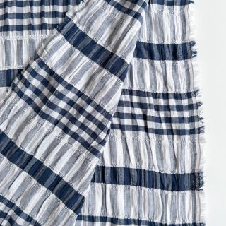 Bawełniana tkanina YARN DYED Stripe navy
