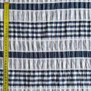 Bawełniana tkanina YARN DYED Stripe navy