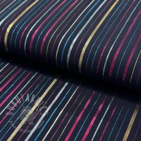 Bawełniana tkanina LUREX stripes navy