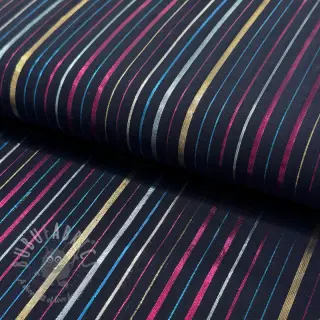 Bawełniana tkanina LUREX stripes navy