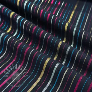 Bawełniana tkanina LUREX stripes navy