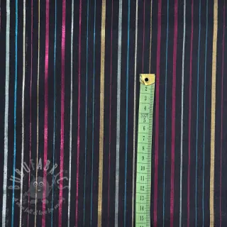Bawełniana tkanina LUREX stripes navy