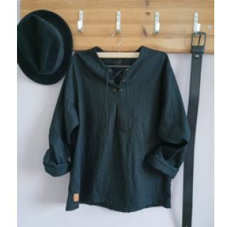 Len enzymatycznie prany black