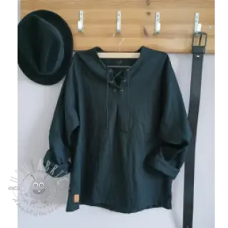 Len enzymatycznie prany black