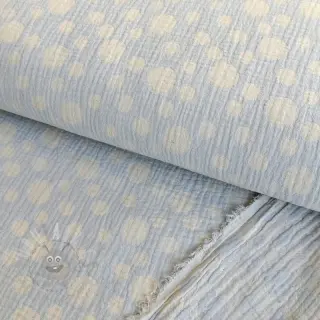 Muślin double gauze JACQUARD Dots light blue