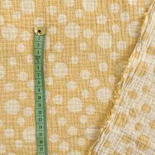Muślina JACQUARD Dots dark yellow