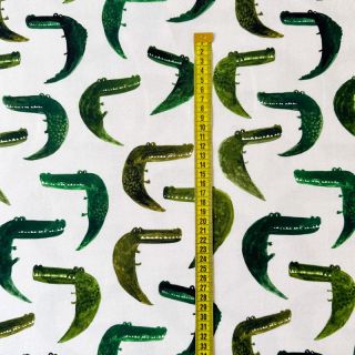 Dzianina dresowa Crocodile off white digital print