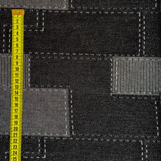 JEANS żakard Patchwork wzór black