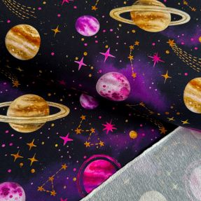 Dzianina dresowa Planets and rockets design C digital print