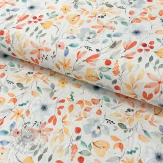 Len z bawelną Pretty florals design D digital print