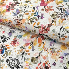 Len z bawelną Pretty florals design A digital print