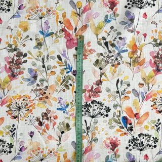 Len z bawelną Pretty florals design A digital print