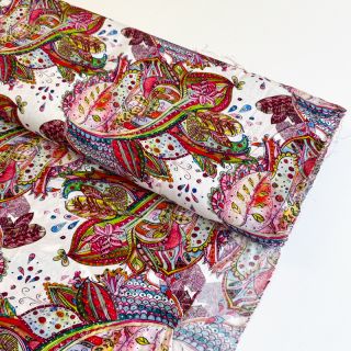 Wiskoza RAYON POPLIN Fantasy floral design E digital print