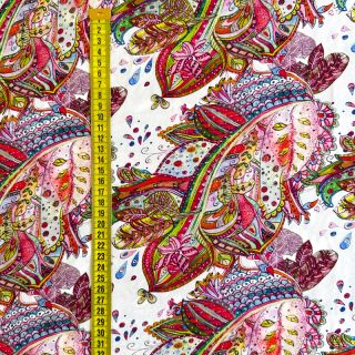 Wiskoza RAYON POPLIN Fantasy floral design E digital print