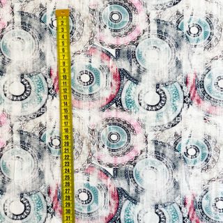 Viskóza RAYON POPLIN Patchwork pattern design B digital print