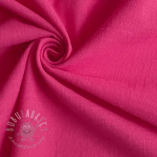 Bawełniana tkanina z lnem fuchsia