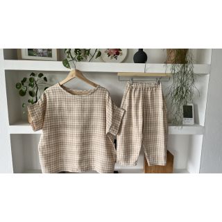 Musselin dwustronny CHECKS MINI beige