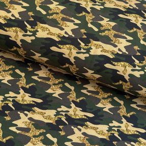 Dzianina Shimmering camouflage brown digital print