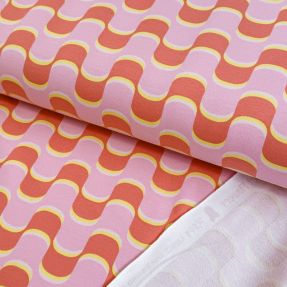 Dresówka Abstract flowers wave pink digital print