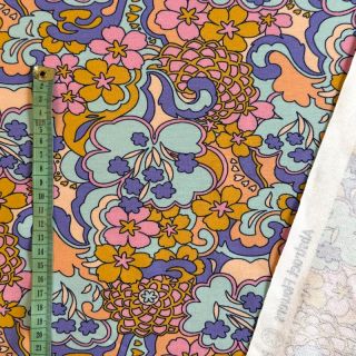 Dzianina dresowa Abstract flowers blue digital print