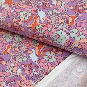 Dresówka Abstract flowers purple digital print