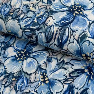 Dzianina VISCOSE LYCRA HEAVY Pretty in blue design B digital print