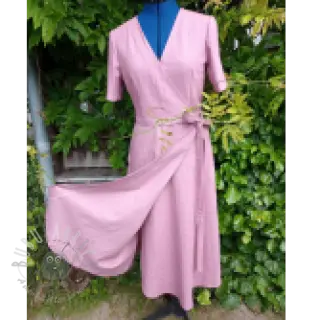 Len enzymatycznie prany mauve