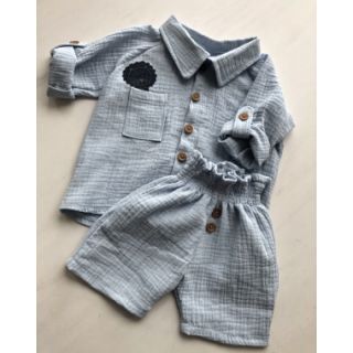 Podwójna gaza/muslin blue