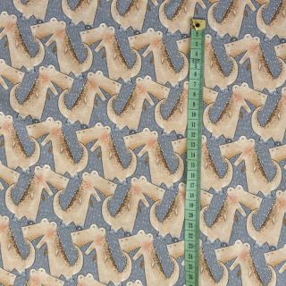 Dzianina Happy T-REX grey digital print