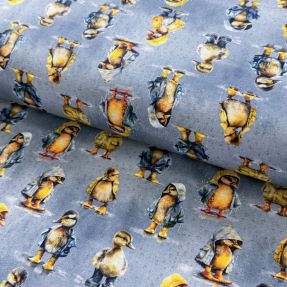 Dzianina Raincoat ducklins grey digital print