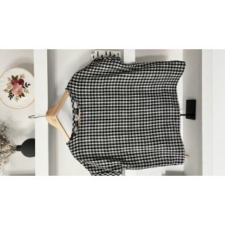Dvojitá gázovina/mušelín Double sided CHECKS MINI black