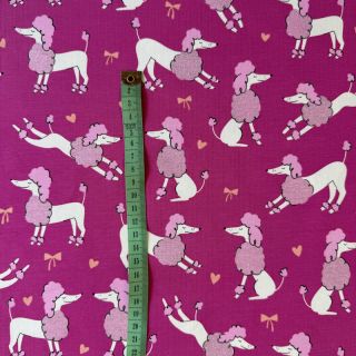 Dzianina Glitter poodles fuchsia