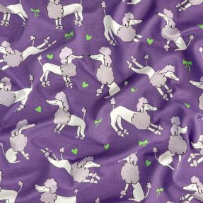 Dzianina Glitter poodles lavender