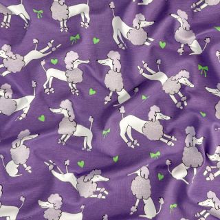 Dzianina Glitter poodles lavender