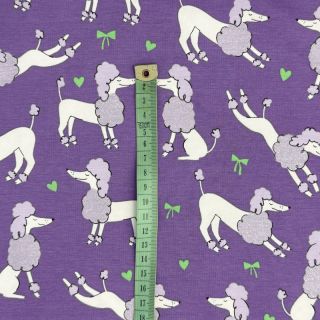Dzianina Glitter poodles lavender