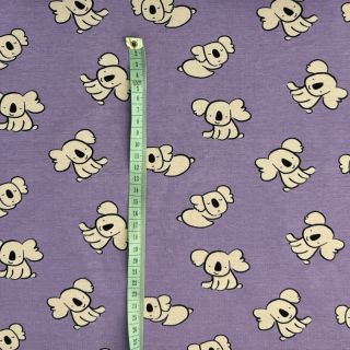 Dzianina Koalas purple digital print ORGANIC