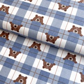 Tkanina bawełniana FLANNEL Bear check jeans
