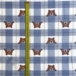 Bawełniana tkanina FLANNEL Bear check jeans