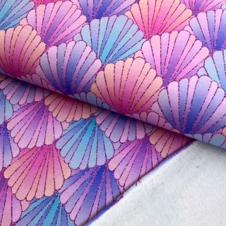 Dzianina dresowa Seashells purple digital print
